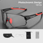 ROCKBROS Photochromic Cycling Glasses UV400 Sunglasses Outdoor Sport Bicycle Eyewear MTB Racing Lightweight Flexible Goggles