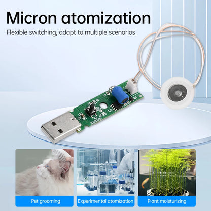 DC5V USB Ultrasonic Sprayer Humidifier Atomizer Driving Module Mini Humidifier DIY Kits 108KHZ 4/12 Hours Automatic Power Off