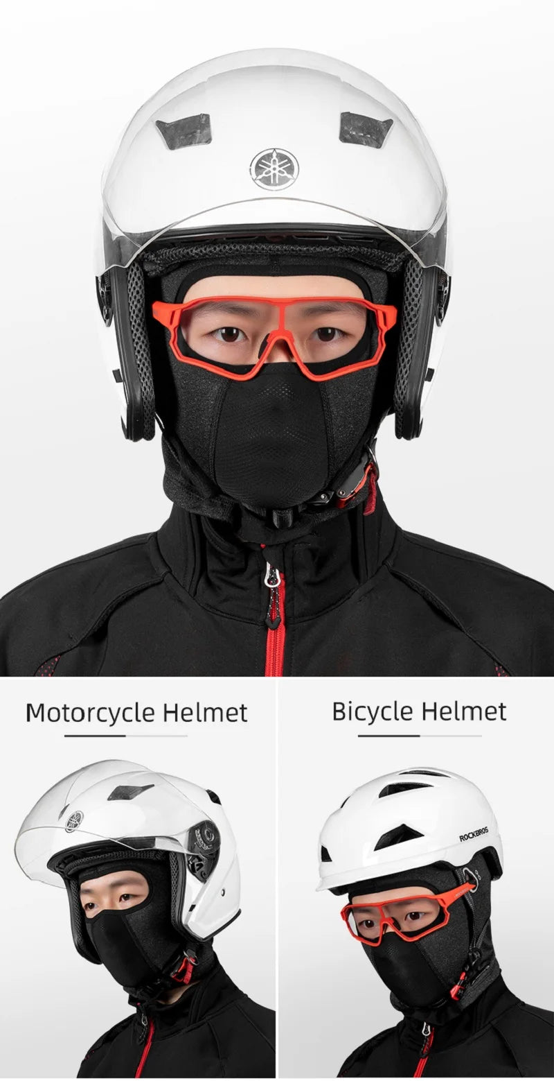 ROCKBROS Keep Warm Balaclava Winter Women Men's Motorcycle Bike Helmet Inner Cap Cycling Skiing Face Mask Thermal Windproof Hat