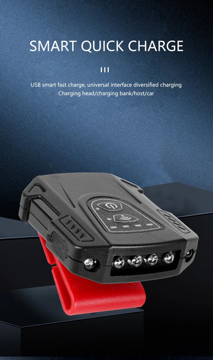 IPX5 Waterproof Sensor COB LED Headlamp Clip On Hat Light Hands Free Headlight Portable Lamp Lantern Camping Cycling