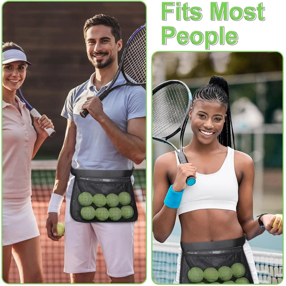 Tennis Ball Holder, Pickleball Ball Wasit Pouch for Women Men Holding 8 Tennis or Pickleball Balls,Tennis & Pickleball Accessory