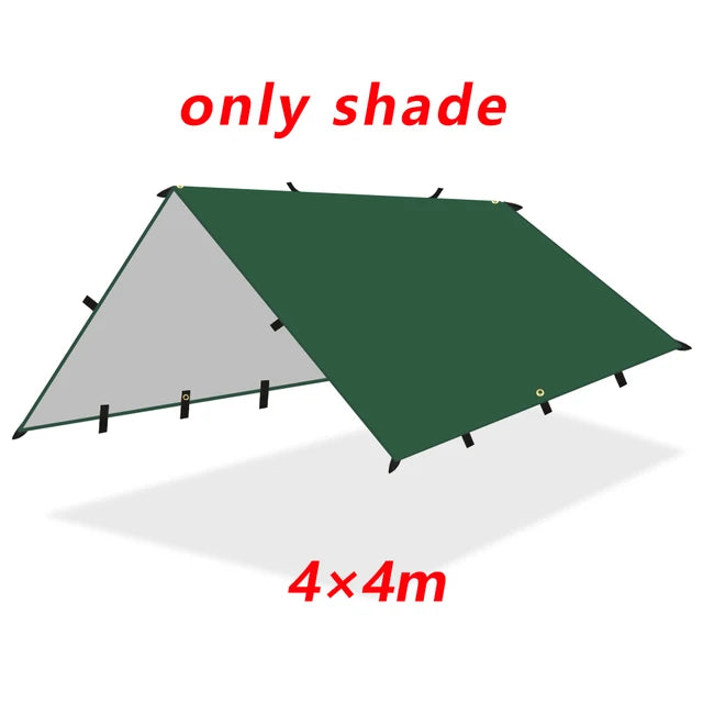 19 Hang Points Tent Tarp Survival Sun Shelter Shade Canopy Outdoor Backpacking Waterproof Camping Awning SunShade4 x4m 4x3m 3x3m