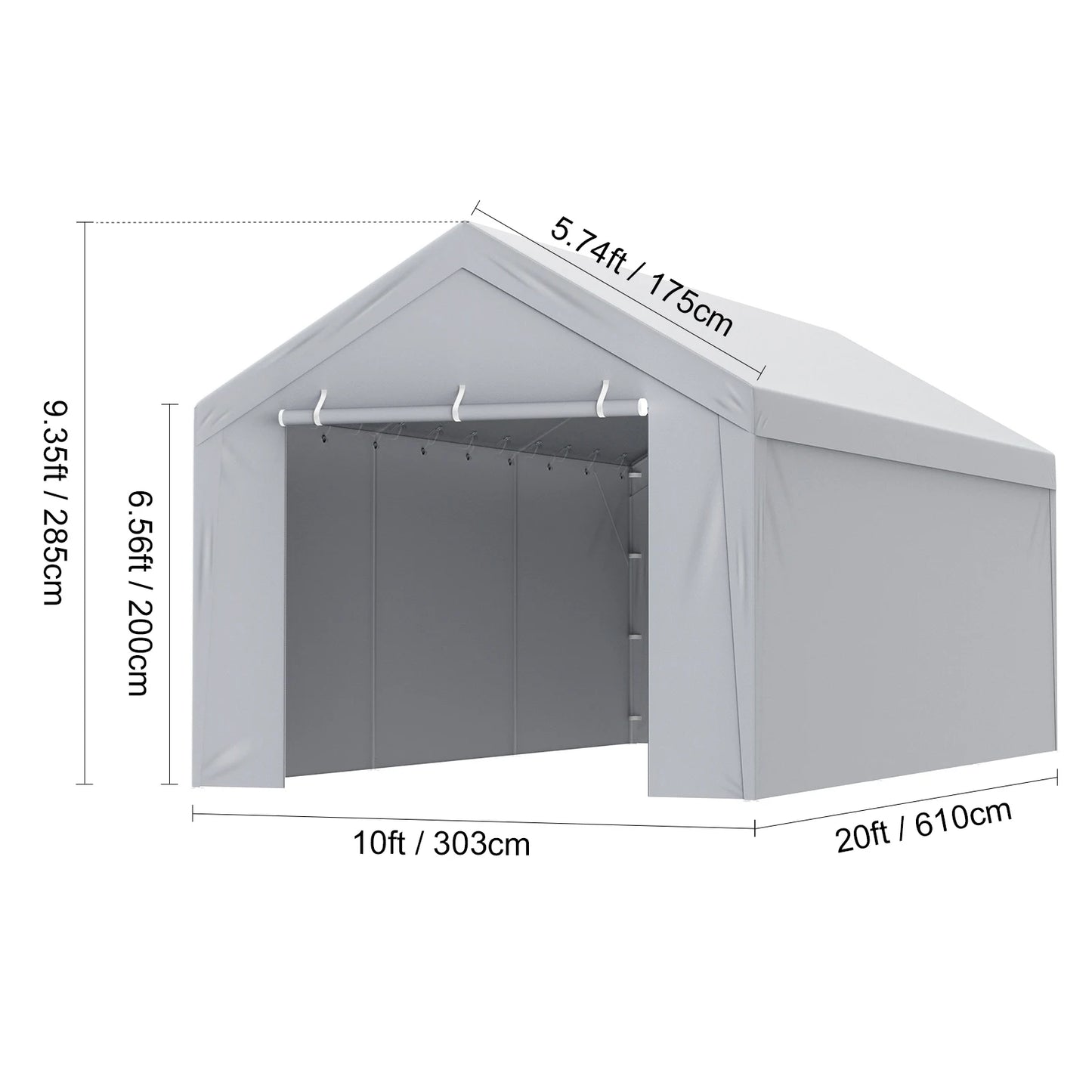 VEVOR Carport Replacement Canopy Cover Garage Top Tent Shelter Tarp Heavy-Duty Waterproof & UV Protected （Frame Not Include）