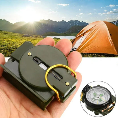 Portable Compass Outdoor Camping Folding Len Compass Green Hiking Survival Trip Precise Navigation Expedition Tool