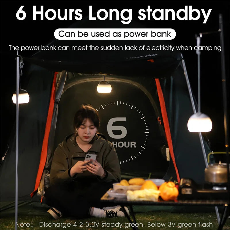 WEST BIKING Camping Tent Hanging Light Portable Camping Lanterns USB Rechargeable Led Light Camp Lamp for Outdoor Emergency