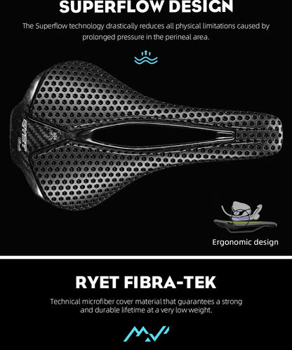 RYET Bike Saddle Ultralight Racing Full Carbon Seating Saddles 115g 7x9mm Road MTB Bicycle Seat Cushion Cycling Accessories