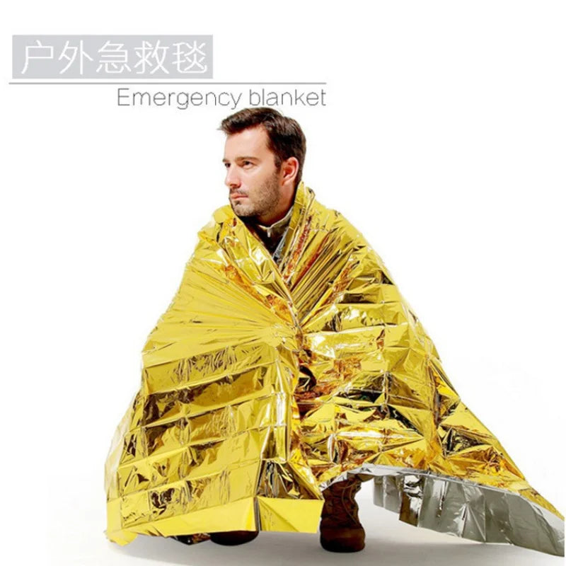 Hypothermia Rescue First Aid Camp Keep Foil Mylar Lifesave Warm Heat Bushcraft Outdoor Thermal Dry Emergent Blanket Survival Kit