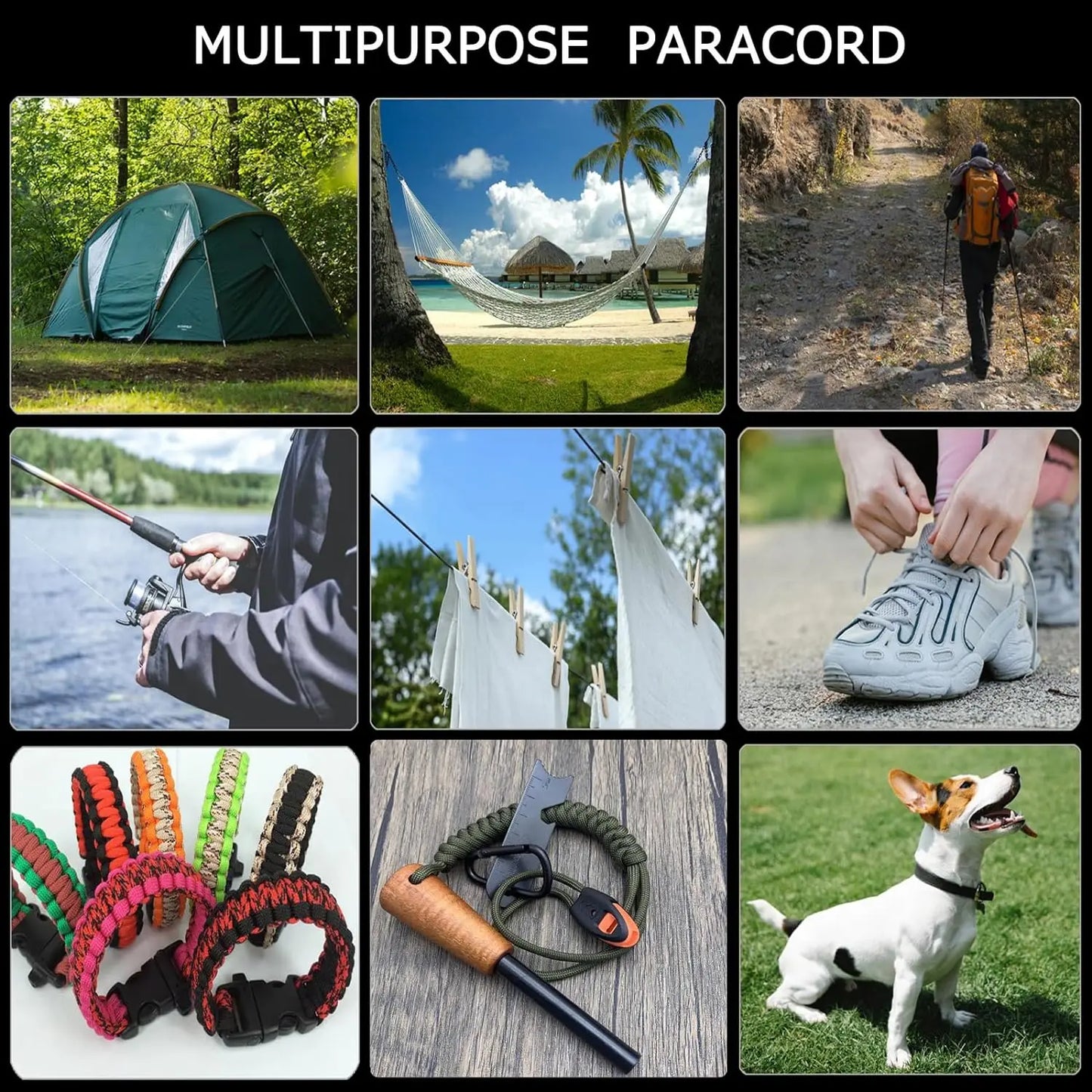 9-Core 650lb Paracord 5/15/31m Dia 4mm Military Tactical Survival Parachute Rope For DIY Making Lanyard Bracelet Dog Collar Tent