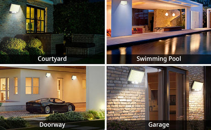 Solar Flood Lights Outdoor 106/318 LED Solar Motion Lights Remote Solar Security Lights Wall Lights Waterproof 3 Modes Garden