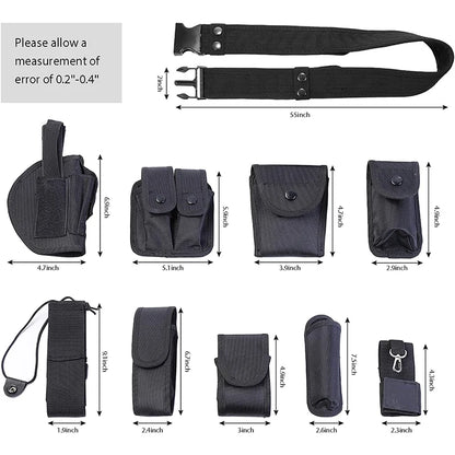 Outdoor tactical gun holster flashlight bag 10 in 1 multifunctional tool kit waist belt nylon Oxford cloth practical safety belt