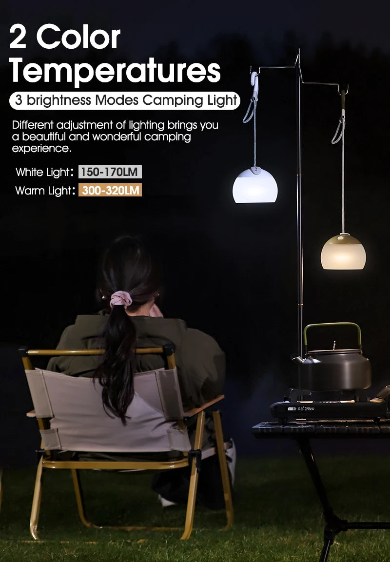 WEST BIKING Camping Tent Hanging Light Portable Camping Lanterns USB Rechargeable Led Light Camp Lamp for Outdoor Emergency