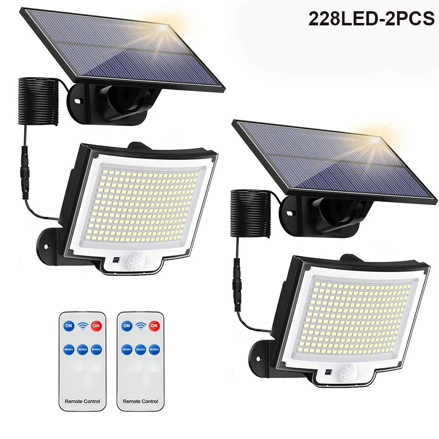 Solar Flood Lights Outdoor 106/318 LED Solar Motion Lights Remote Solar Security Lights Wall Lights Waterproof 3 Modes Garden
