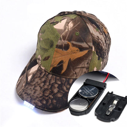 LED Lamp Cap Battery Powered Hat with LED Light Flashlight Headlamp for Outdoor Fishing Jogging Baseball Cap Hiking Caps