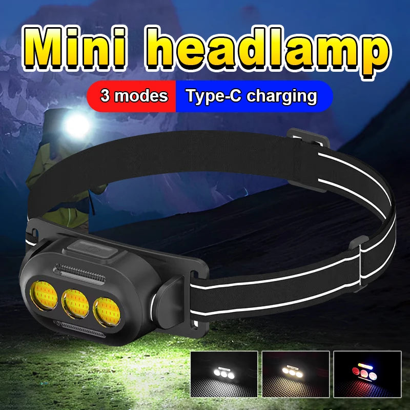 USB Rechargeable LED Sensor Headlamp XPE+COB Headlight Led Head Torch Camping Search Light Head Flashlight for Fishing Lantern