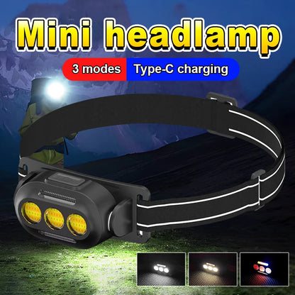 USB Rechargeable LED Sensor Headlamp XPE+COB Headlight Led Head Torch Camping Search Light Head Flashlight for Fishing Lantern