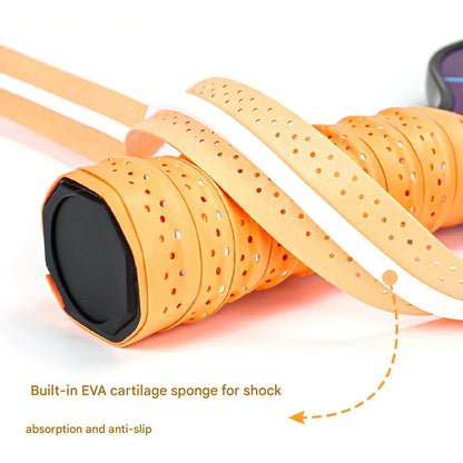 Pickleball Paddle Grip Rubber Wrapped with Binding Tape Keel Rubber Sweatband Covered with Film Anti Slip Breathable Hand Glue