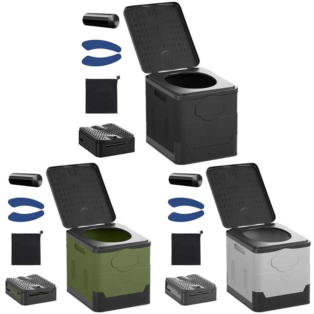 Plastic Portable Outdoor Toilet Tent Car Emergency Toilet with cover Travel Washable Camping Toilet Self-driving Picnic Seat