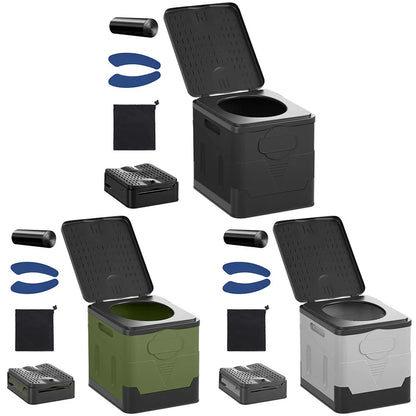 Plastic Portable Outdoor Toilet Tent Car Emergency Toilet with cover Travel Washable Camping Toilet Self-driving Picnic Seat