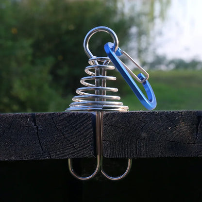 4pcs  outdoor camping octopus wind rope fixing buckle wooden deck gap fixing nail with spring tent wind rope hook