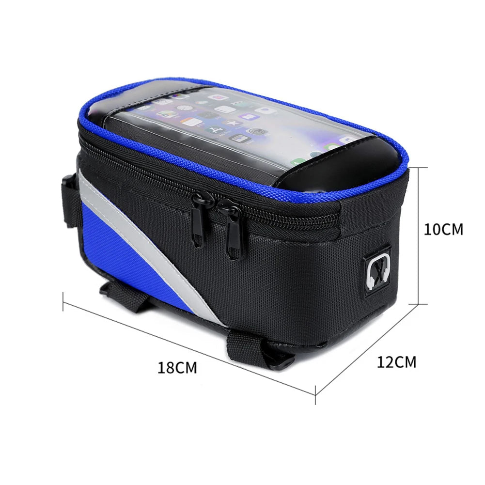 1L Bike Bag Bicycle Front Cell Mobile Phone Case Holder with Touchscreen Top Tube Cycling Bag Reflective MTB Bike Accessories
