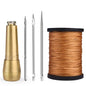 Leather Sewing Kit DIY Leather Sewing Awl Needle With Copper Handle Set Leather Canvas Tent Shoes Repairing Tool W/Nylon Thread