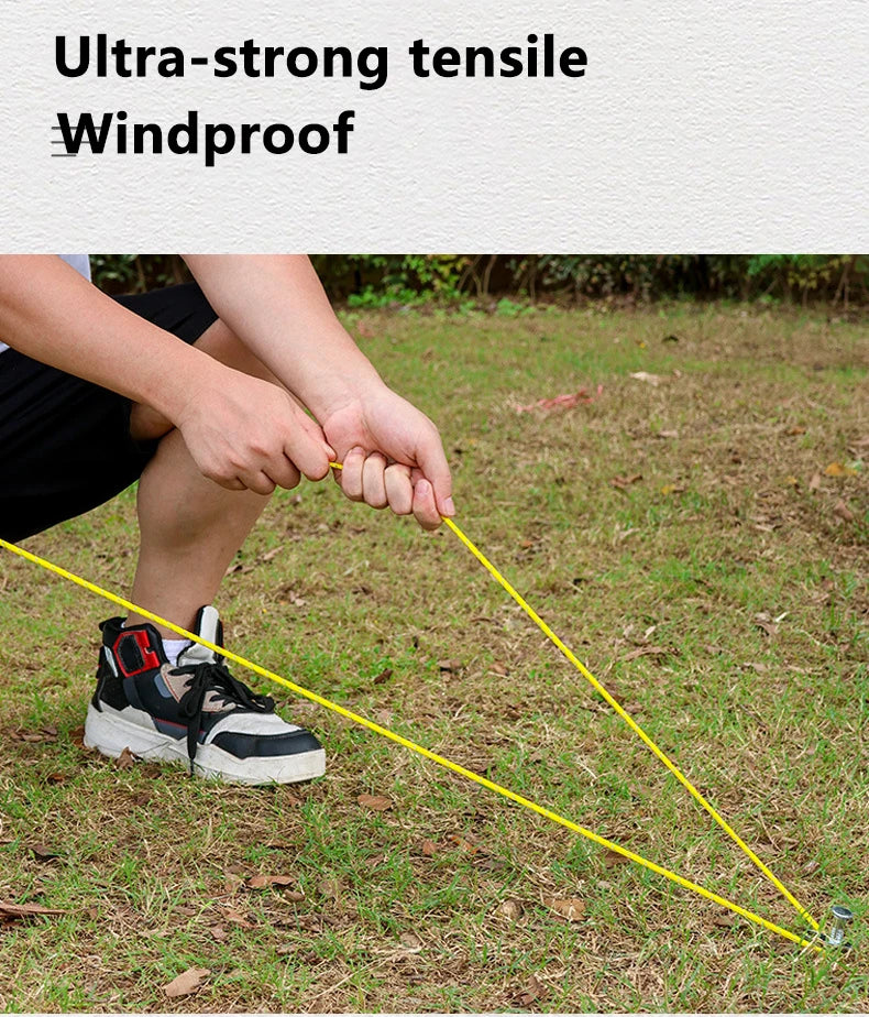 4mm Bold Sturdy Tent Rope High Reflective Luminous Windproof Tent Rope with Double Eye Buckle for Outdoor Camping,Dry,Bundle,Fix