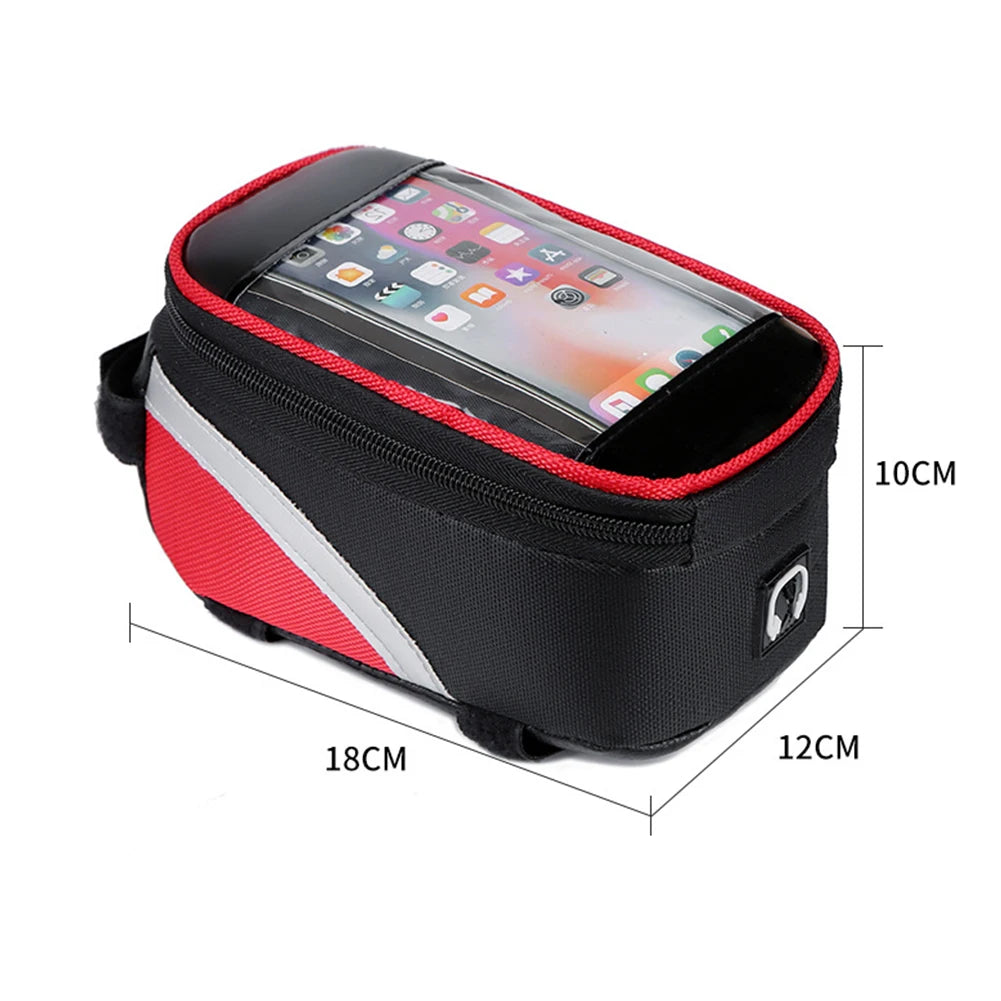 1L Bike Bag Bicycle Front Cell Mobile Phone Case Holder with Touchscreen Top Tube Cycling Bag Reflective MTB Bike Accessories