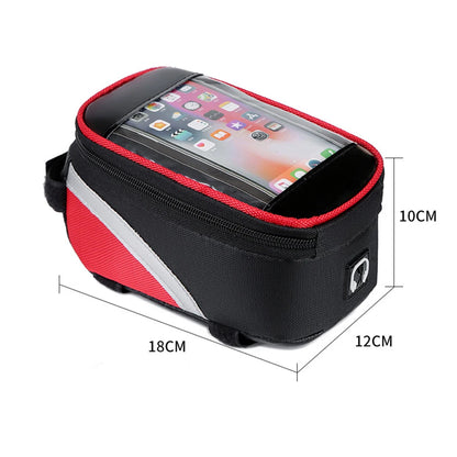 1L Bike Bag Bicycle Front Cell Mobile Phone Case Holder with Touchscreen Top Tube Cycling Bag Reflective MTB Bike Accessories