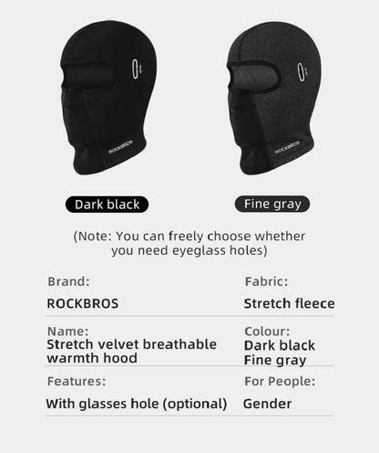 ROCKBROS Keep Warm Balaclava Winter Women Men's Motorcycle Bike Helmet Inner Cap Cycling Skiing Face Mask Thermal Windproof Hat