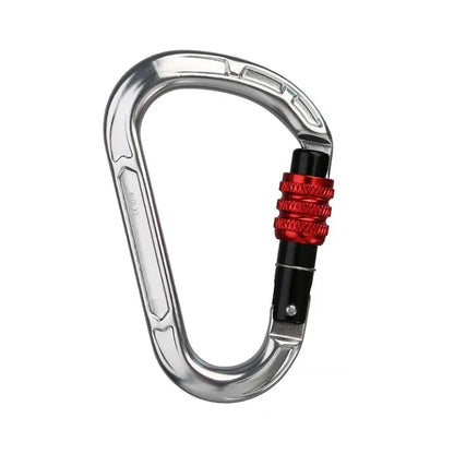 Rock Climbing Carabiner Pear-Shape Buckle 25kN Safety Auto Lock Spring-Loaded Gate Aluminum H-Carabiner Outdoor Kits