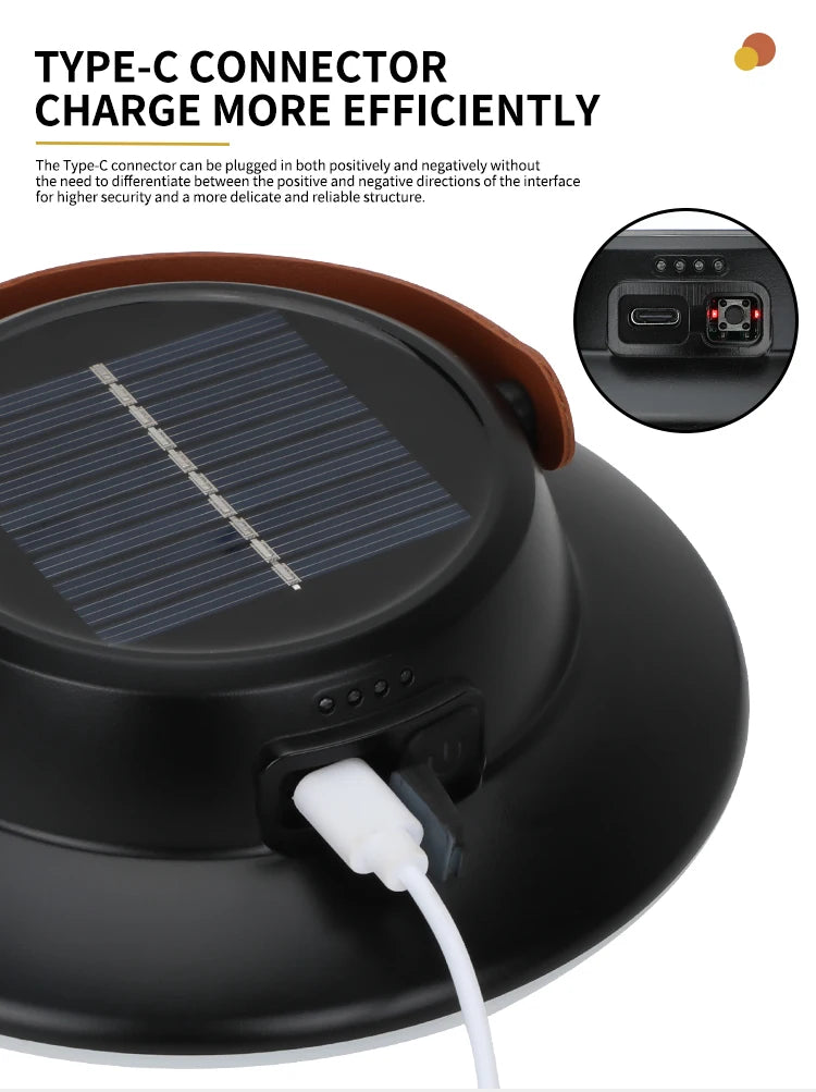 Solar High Power LED Camping Light 3 Modes Rechargeable Portable Lanterns Outdoor Emergency BBQ Waterproof Tent Lighting Lamp