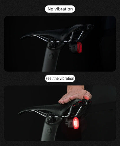 ROCKBROS Smart Bicycle Tail Rear Light Auto Stop Brake IPX6 Waterproof Type-C Charge Cycling Tail Taillight Bike LED Lights