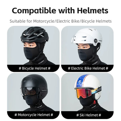 ROCKBROS Bicycle Fleece Head Mask Windproof Cycling Face Mask Balaclava Breathable Warm Bike Equipement Skiing Fleece Headgear