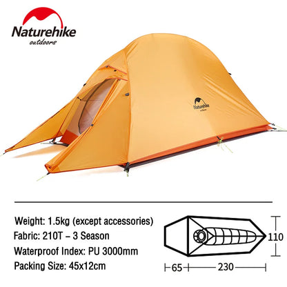 Naturehike Tent Cloud Up Series Ultralight Outdoor Camping Tent Waterproof Backpacking Cycling Tent Camping Tent With Floor Mat