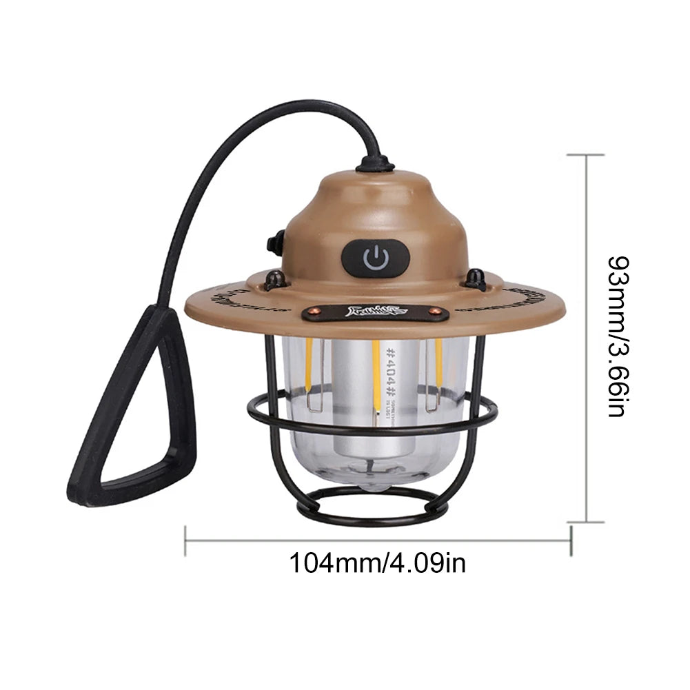 Mini LED Camping Lanterns Type-C Rechargeable Portable Hanging Tent Light 1200mAh for Hiking Fishing Emergency Light Lanterns