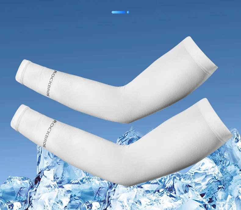 ROCKBROS Bike Cycling Running Arm Warmers UV Protect Cover Basketball Jogging Breathable Quick Dry Men Women Sunscreen Sleeves