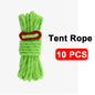 4mm Bold Sturdy Tent Rope High Reflective Luminous Windproof Tent Rope with Double Eye Buckle for Outdoor Camping,Dry,Bundle,Fix