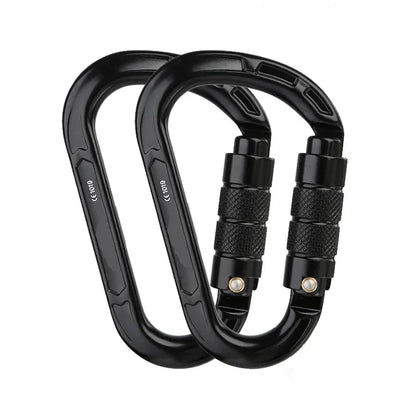 Rock Climbing Carabiner Pear-Shape Buckle 25kN Safety Auto Lock Spring-Loaded Gate Aluminum H-Carabiner Outdoor Kits