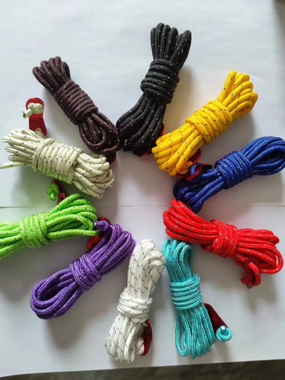 4mm Bold Sturdy Tent Rope High Reflective Luminous Windproof Tent Rope with Double Eye Buckle for Outdoor Camping,Dry,Bundle,Fix