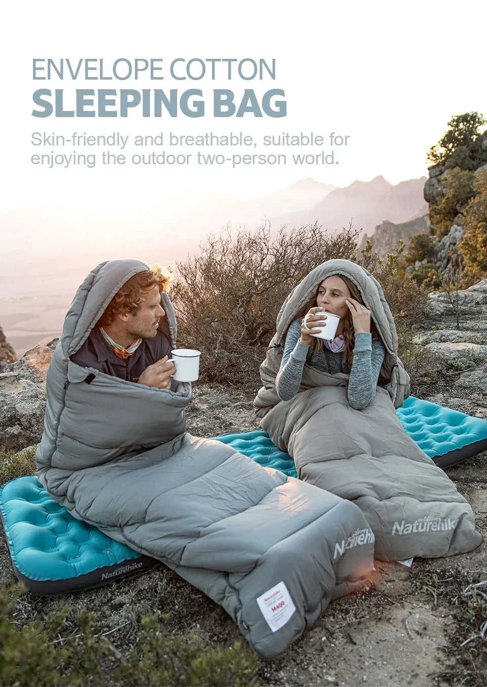 Naturehike 2024 New Sleeping Bag Lightweight Sleeping Bag Double Camping Sleeping Bag Machine Washable Winter Sleeping Bag