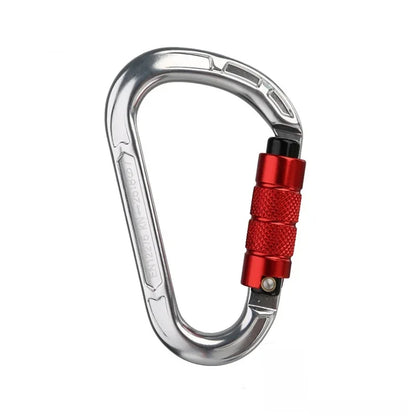 Rock Climbing Carabiner Pear-Shape Buckle 25kN Safety Auto Lock Spring-Loaded Gate Aluminum H-Carabiner Outdoor Kits