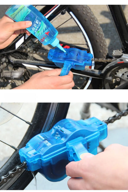 Portable Bicycle Chain Cleaner Bike Brushes Scrubber Wash Tool Mountain Cycling Cleaning Kit Outdoor Accessory