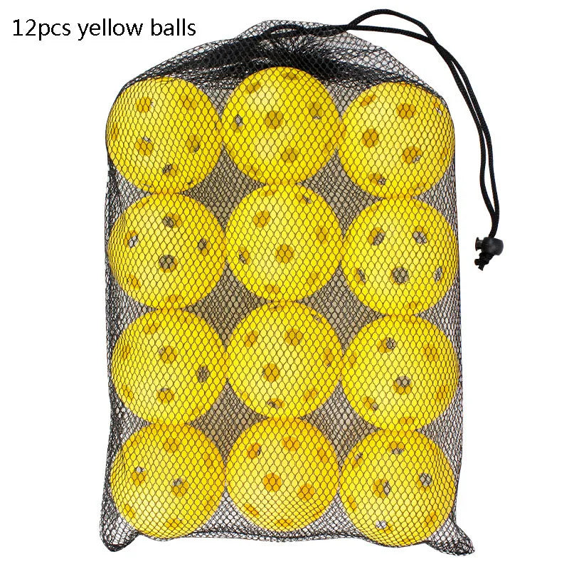 12Pcs Pickleball Balls 26 Holes 72mm Pickleball High Elastic Durable Hollow Balls For Professional Beginner Indoor Training Ball