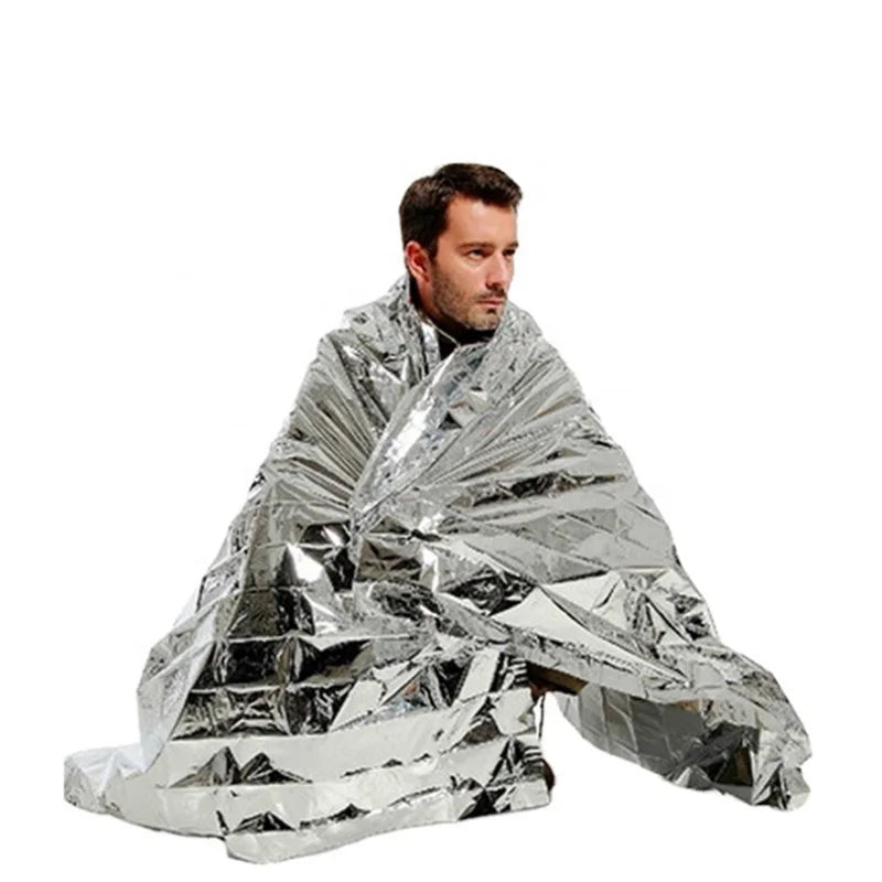 Hypothermia Rescue First Aid Camp Keep Foil Mylar Lifesave Warm Heat Bushcraft Outdoor Thermal Dry Emergent Blanket Survival Kit