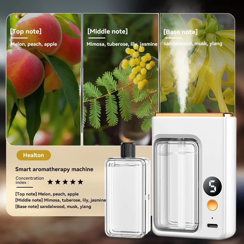 Automatic Diffuser Aromatherapy Car Perfume with Display Essential Oil Humidifier Bathroom Deodorization Air Freshener Jasmine