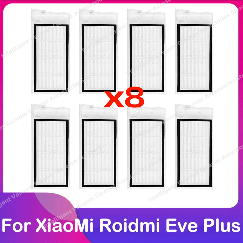 Compatible for Xiaomi Roidmi Eve Plus Robot Vacuum Cleaner Spare Main Side Brush HEPA Filter Dust Bag Mop Cloth Parts