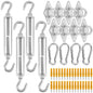 24pcs Sun Shade Sail Hardware Kit Heavy Duty Camping Tent Stainless Steel Sun Shade Sail Install Attachment Set Awning Accessory
