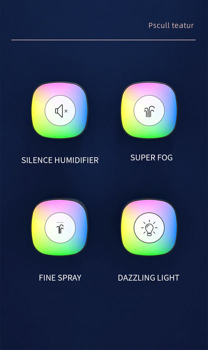 Colorful Humidifier 1 Home USB Portable Humidifier with Atmosphere Color Light Night Light Air Purification Humidifier