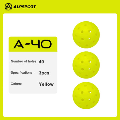 ALP Outdoor Pickleball 74mm Durable 40 Holes 26 Holes 1/3/6/12/100 Pieces/PCS 26g Original USA Professional Pickleball