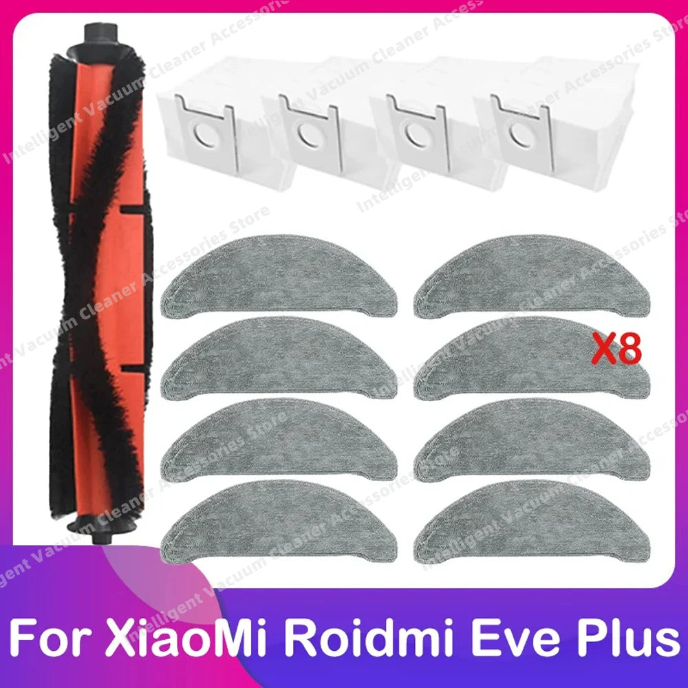 Compatible for Xiaomi Roidmi Eve Plus Robot Vacuum Cleaner Spare Main Side Brush HEPA Filter Dust Bag Mop Cloth Parts